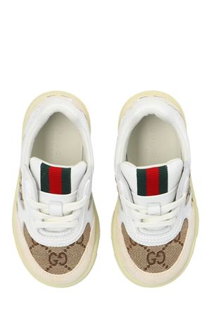 sneakers in pelle bianco GUCCI KIDS | 795814AADOW9555